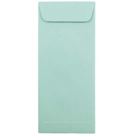JAM Paper 4" x 10" Aqua Blue Policy Business Envelopes